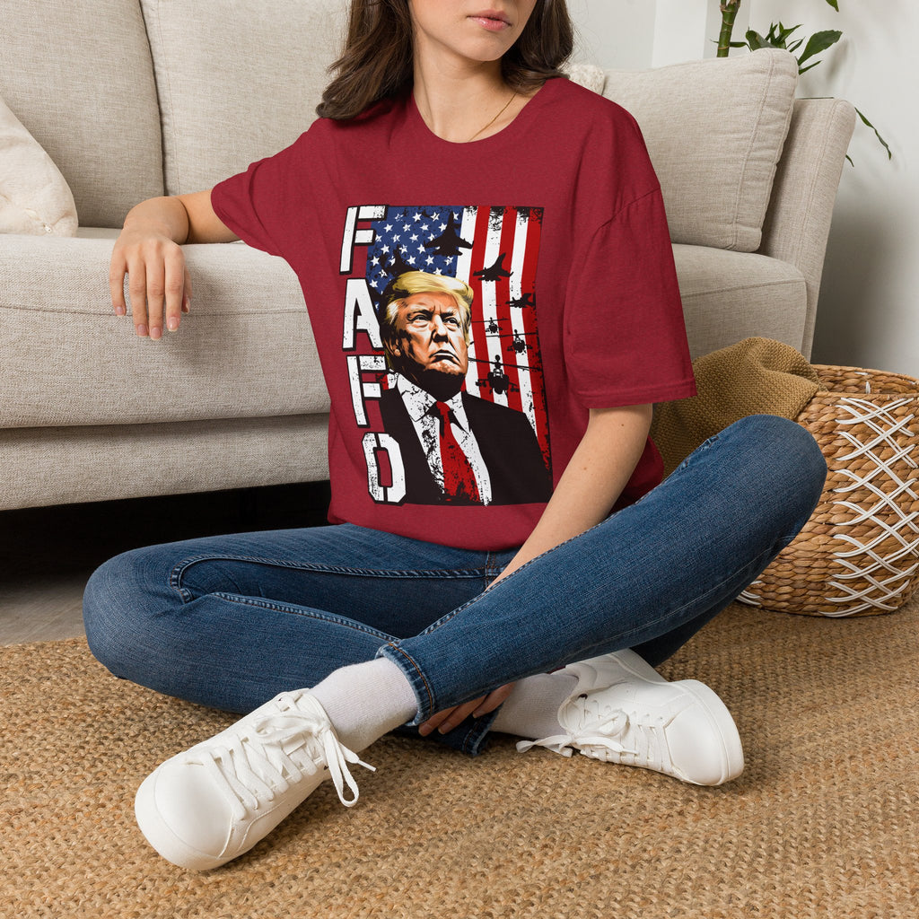 Trump Flag FAFO Graphic T-Shirt — MAGA Patriotic Portrait Tee