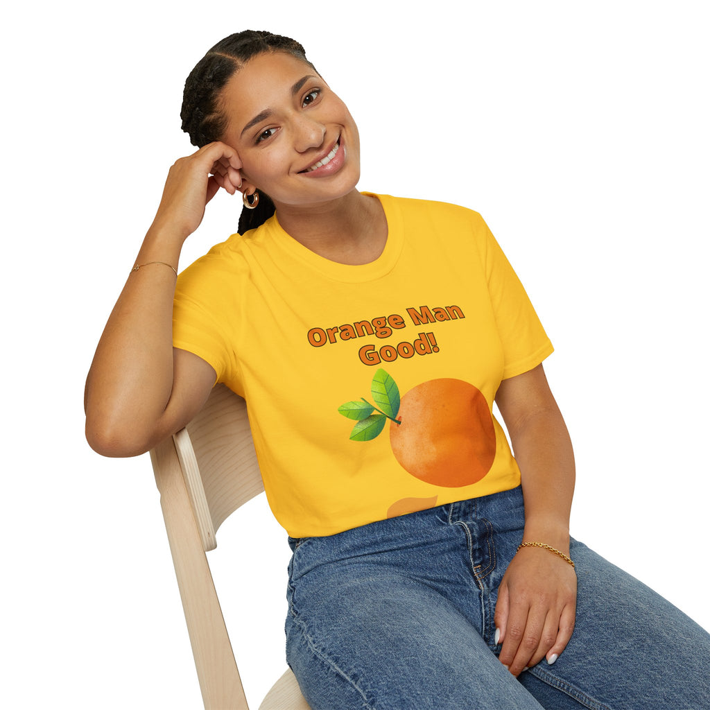 Orange Man Good Softstyle T-Shirt, Trump 2020 Tee, Unisex Shirt, Mens Womens DJT Gift, #TrumpWon