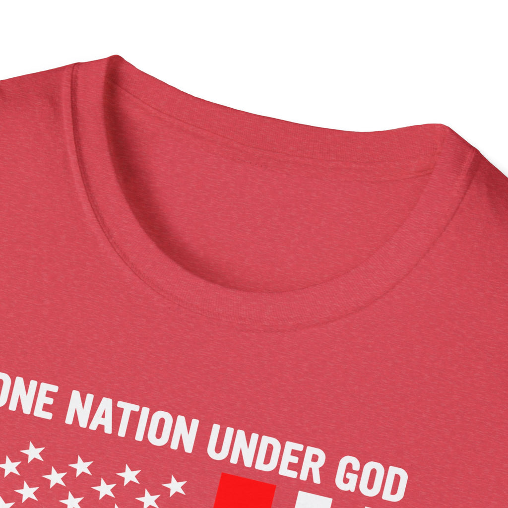 Christian Faith Mens Womans Softstyle T-Shirt | One Nation Under God | American Flag Tee | Religious Apparel | Inspirational Gift