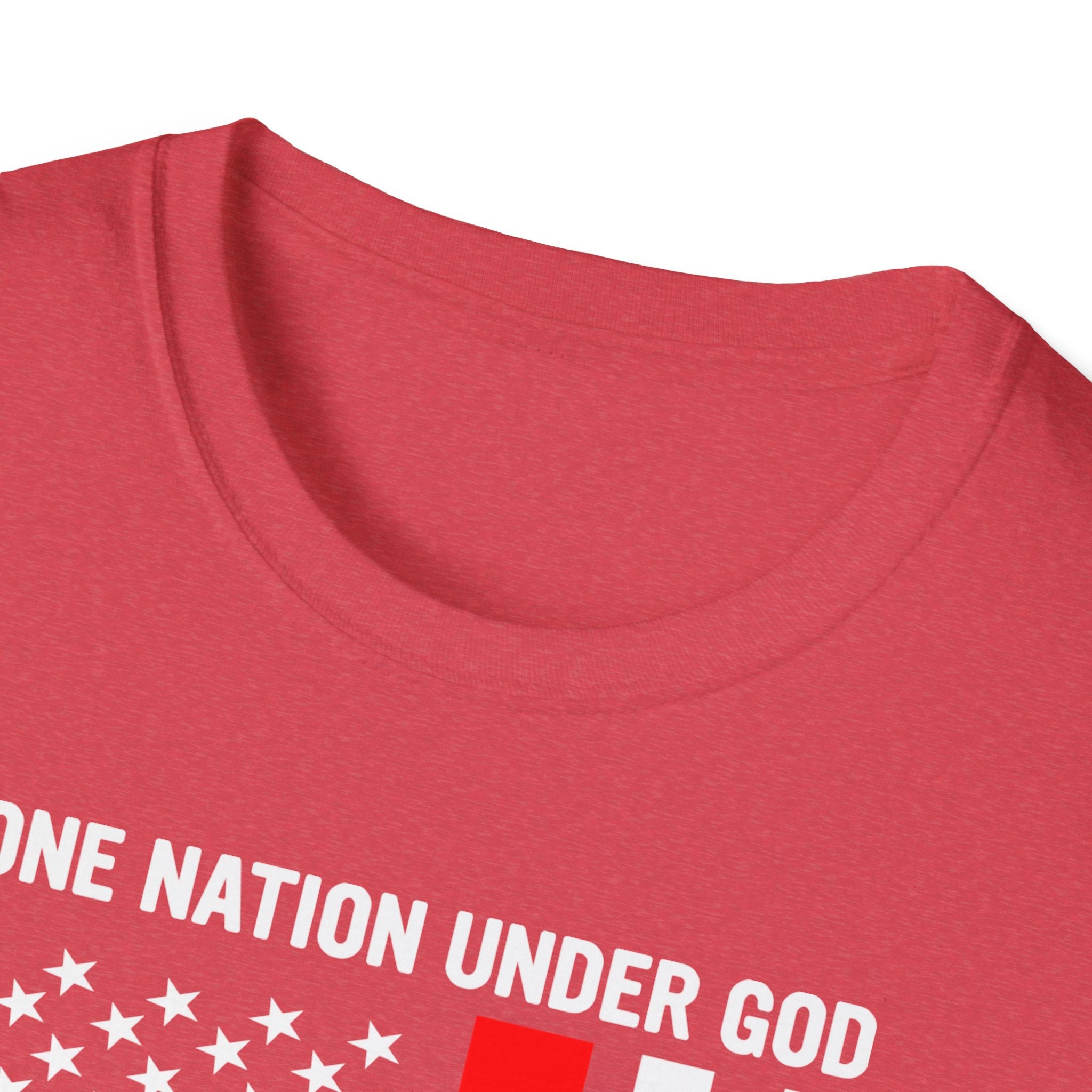 Christian Faith Mens Womans Softstyle T-Shirt | One Nation Under God | American Flag Tee | Religious Apparel | Inspirational Gift