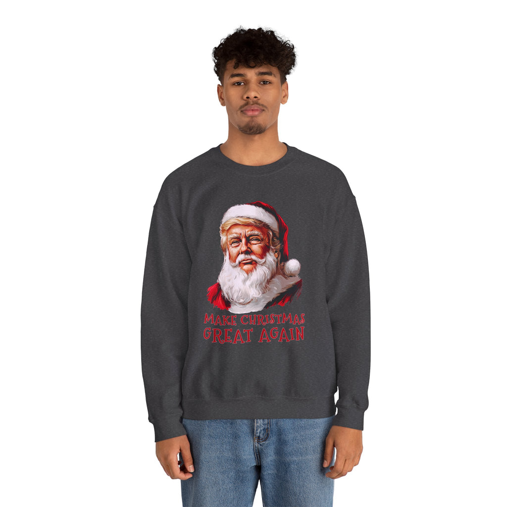 Trump Santa Face Illustration Make Christmas Great Again Sweatshirt