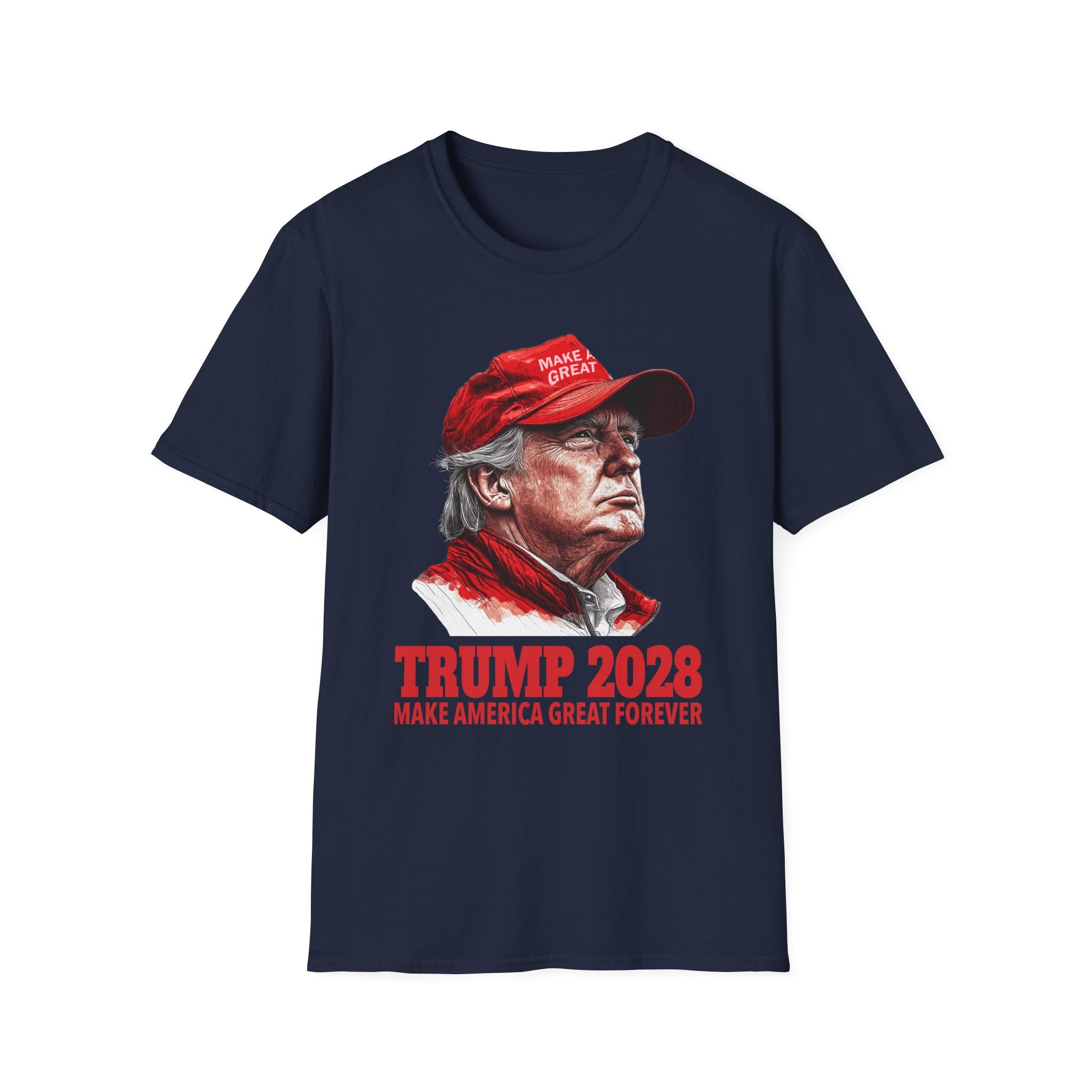 Trump 2028 Make America Great Forever Unisex Softstyle T-Shirt, Political Tee, Patriotic Apparel, Gift for Supporters, Election Merchandise