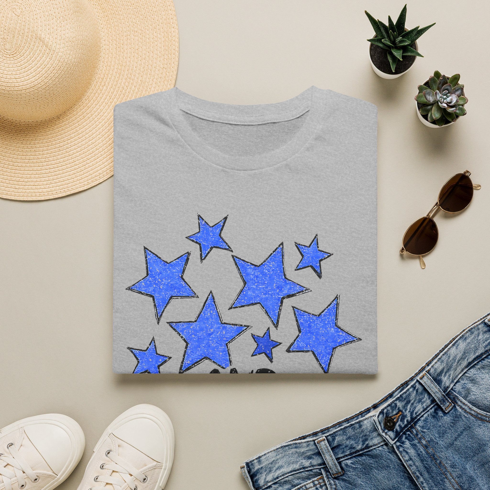 American Flag T-Shirt - Blue Stars & Stripes Patriotic Tee