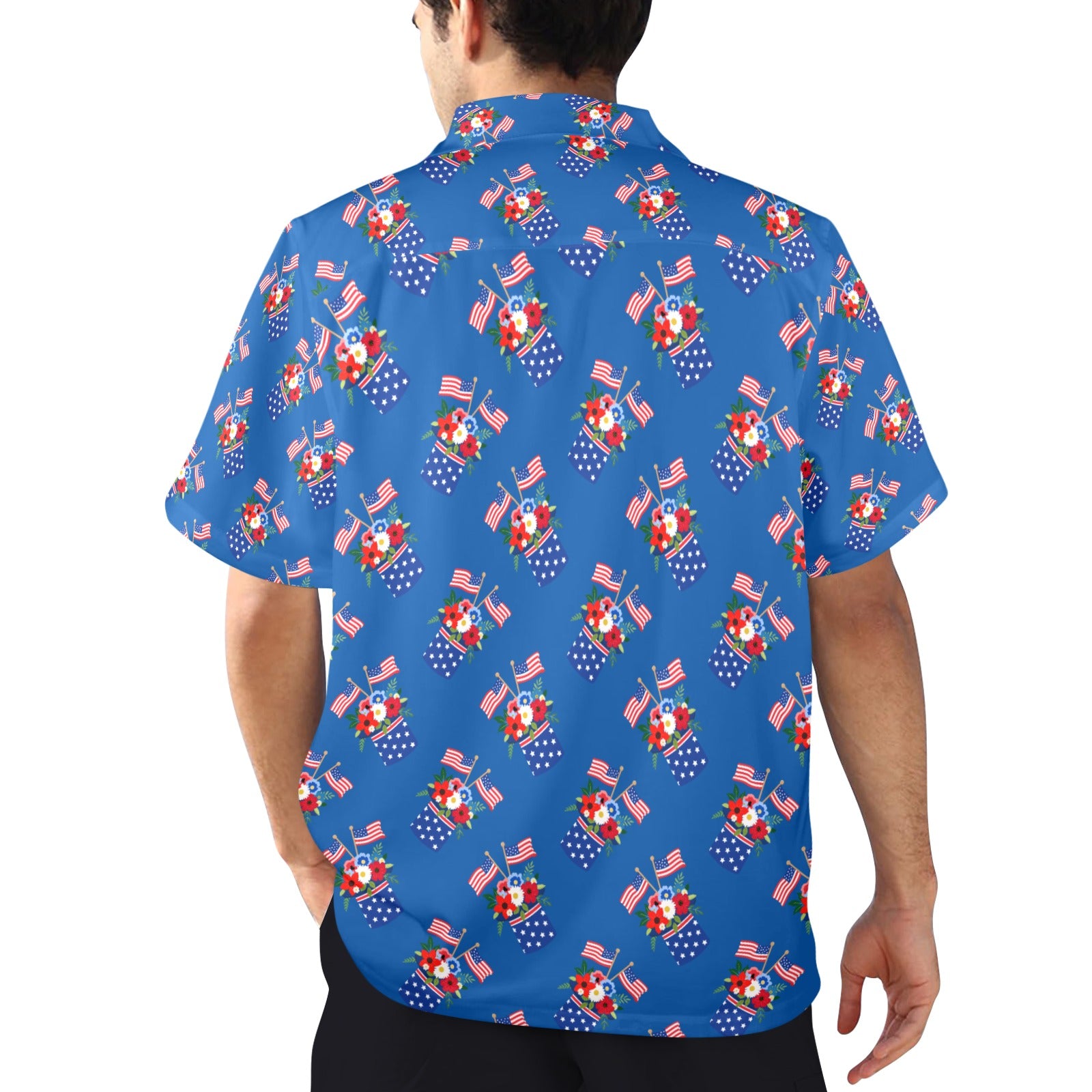 Red White Blue Celebration Men's All Over Print Shirt Made In USA Ships to USA Only Free Shipping