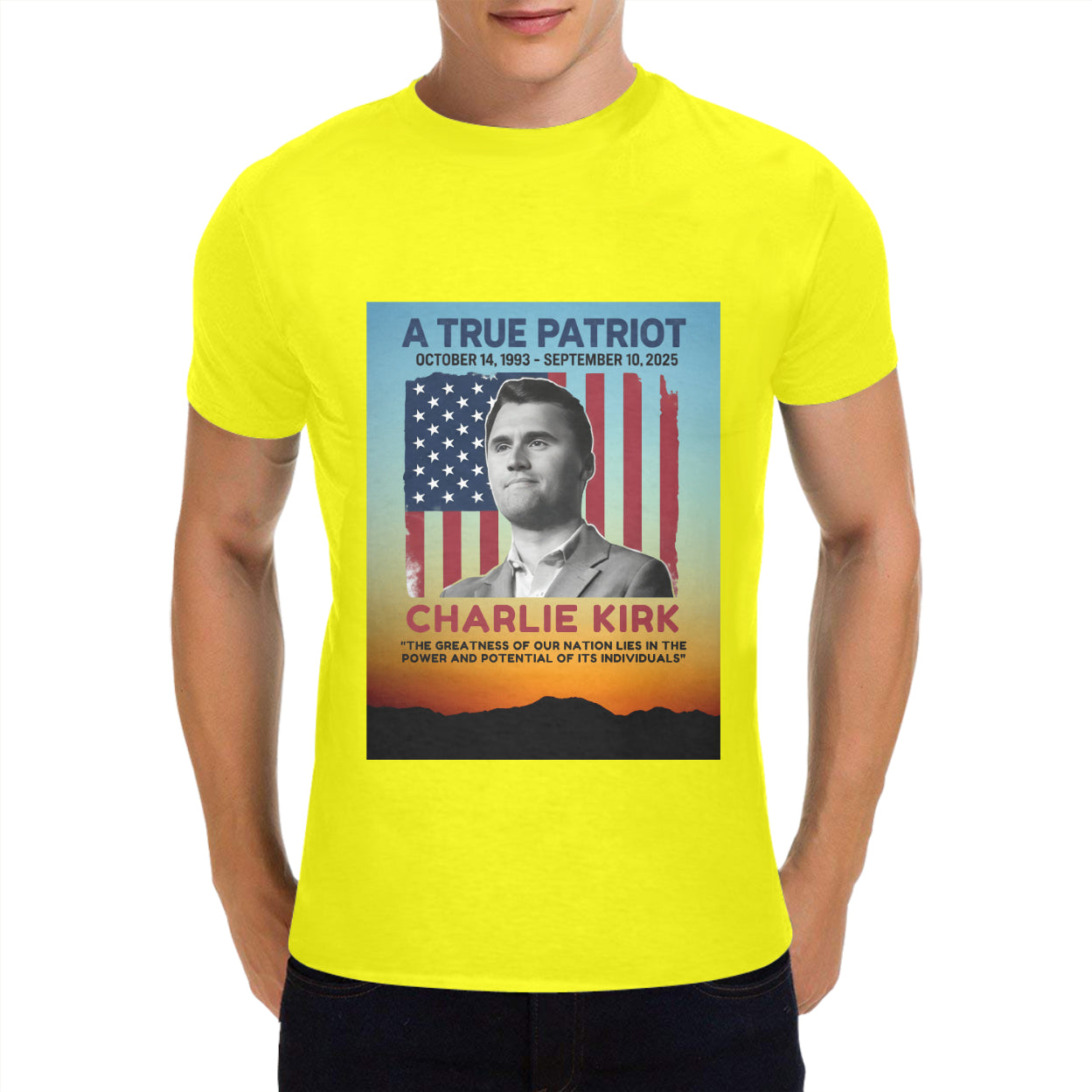 A True Patriot Charlie Kirk Classic Men's T-Shirt Made in USA #CharlieKirk
