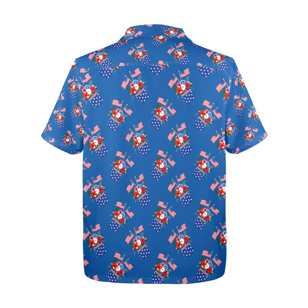 Red White Blue Celebration Men's All Over Print Shirt Made In USA Ships to USA Only Free Shipping