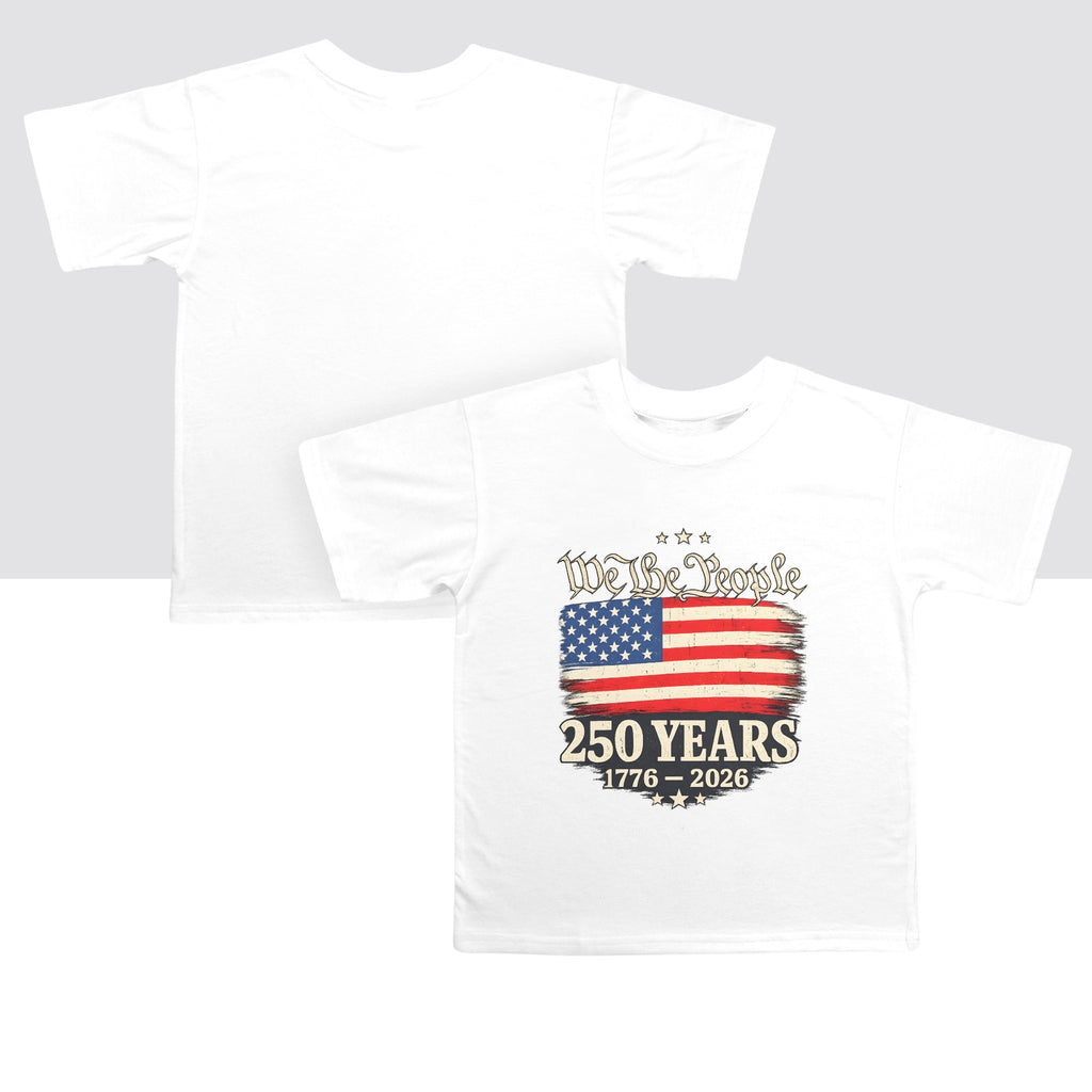 4th of July We The People 250 Years Celebration  Kids' T-Shirt in USA Size Front Print（Made in USA，Ships to USA Only）Free Shipping
