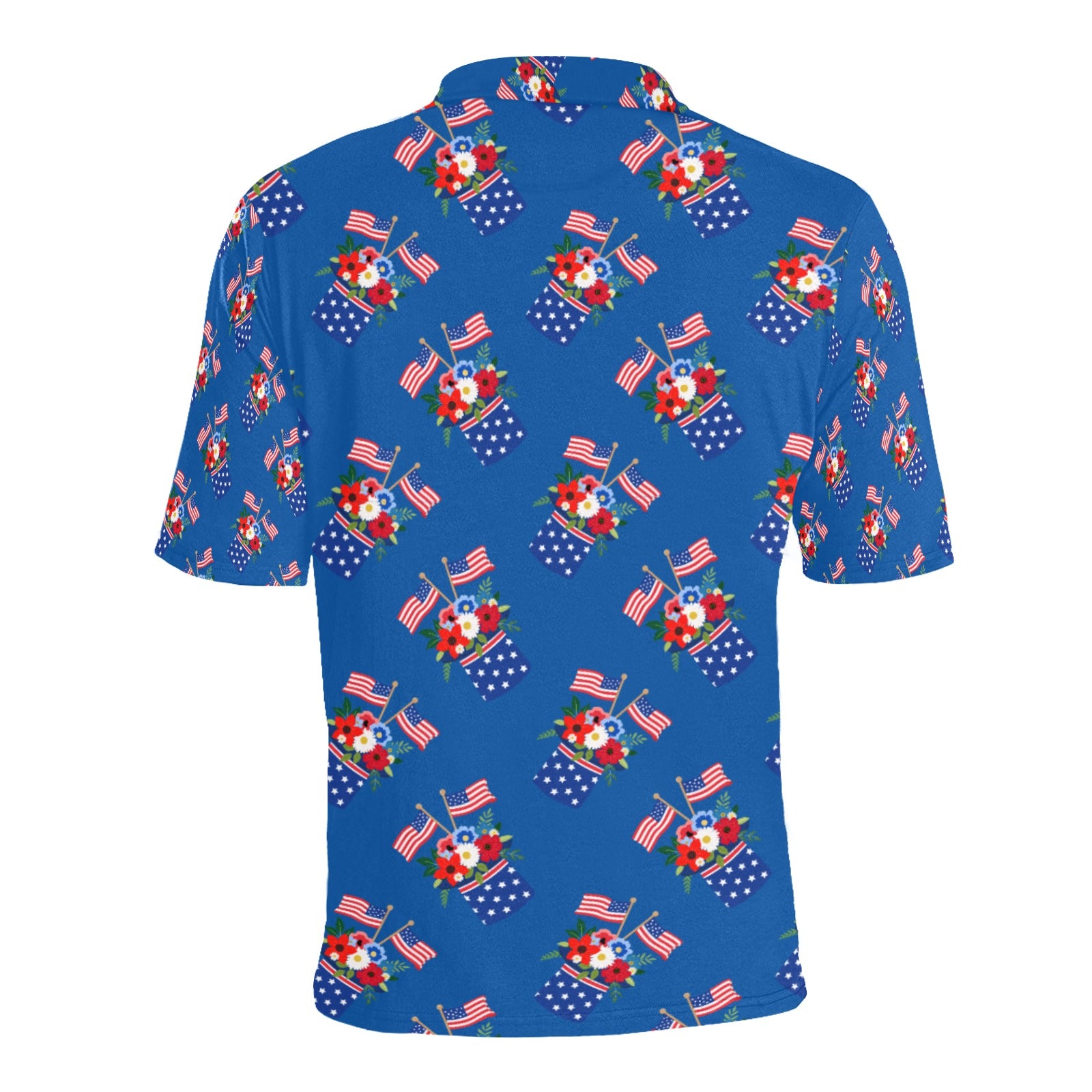 Red White Blue Celebration Men's All Over Print Polo Shirt Free Shipping USA